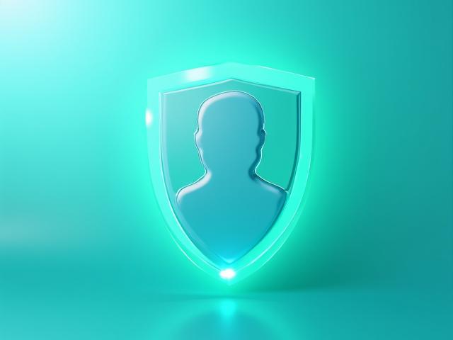 Graphic of a shield integrated with a user profile icon, symbolizing data security and privacy.
